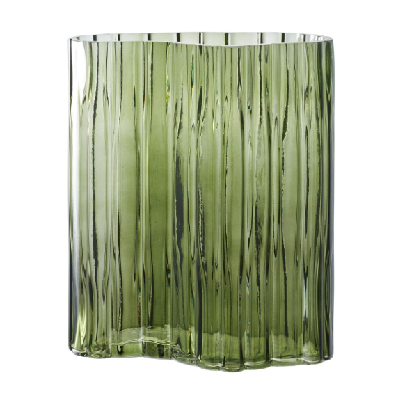 Vase, verre, vert fumé