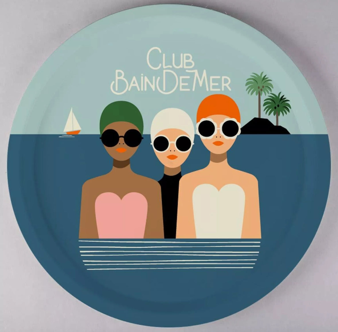 Plateau rond en Bois - CLUB BAIN DE MER
