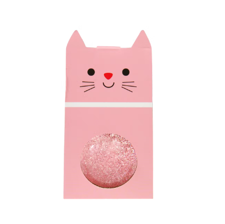 Balle rebondissante chat rose